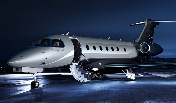 Embraer Legacy 500 cabin for Nashville charter