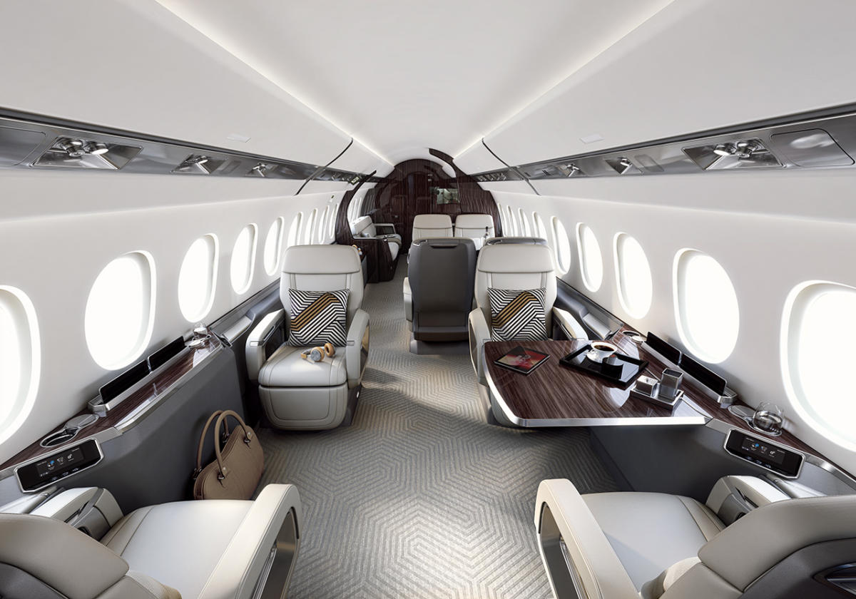 Dassault Falcon 6X cabin for Nashville charter