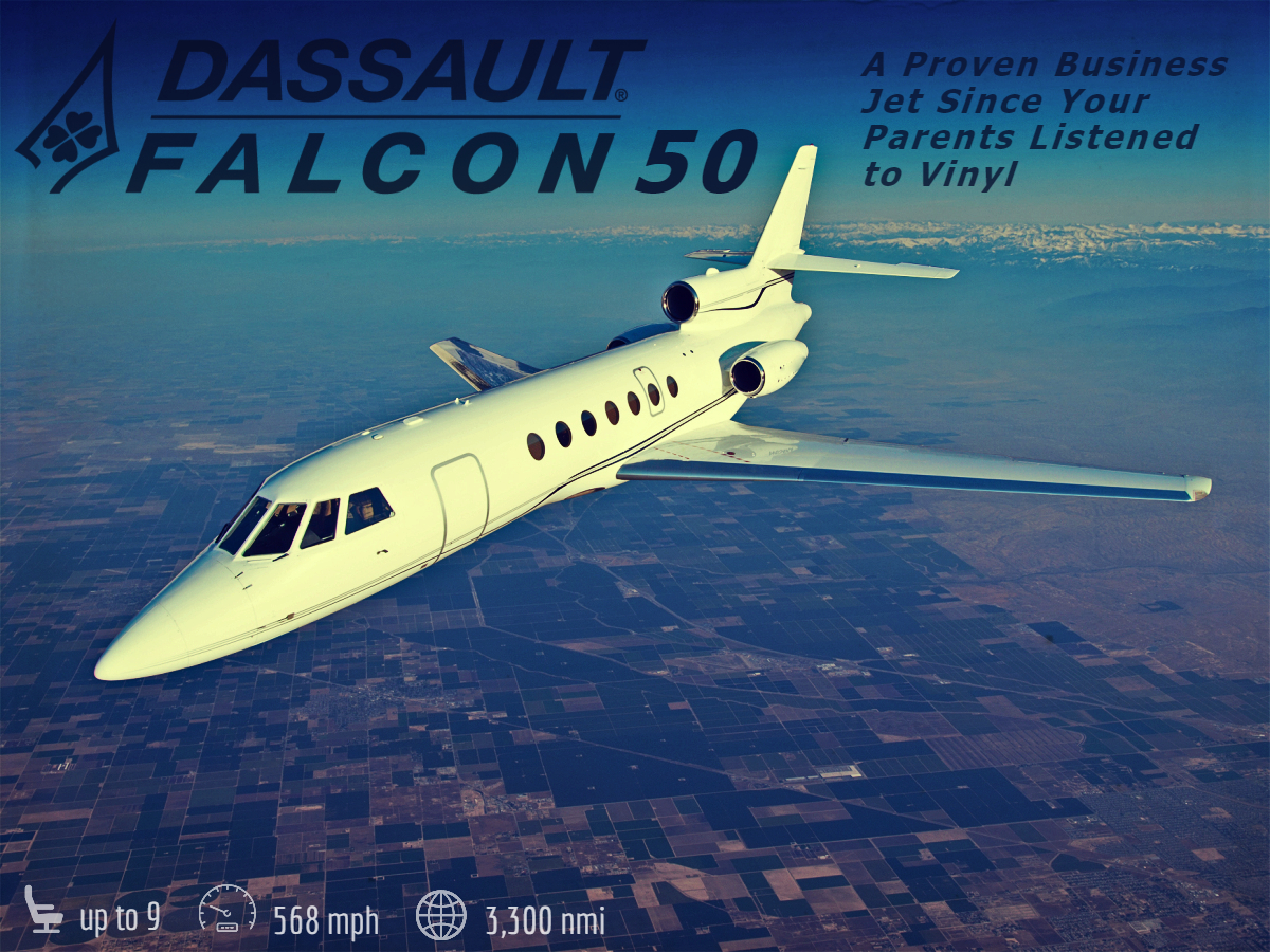 Dassault Falcon 50 super midsize jet for Nashville charter