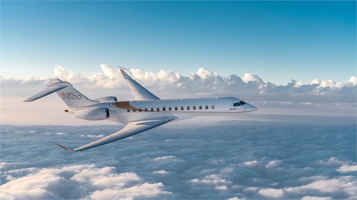 Bombardier Global 7500 cabin for Nashville charter