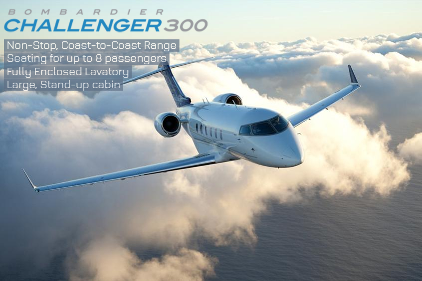 Bombardier Challenger 300 super midsize jet for Nashville charter